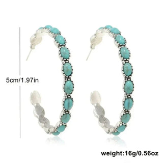 REINE - Turquoise Circle Earrings