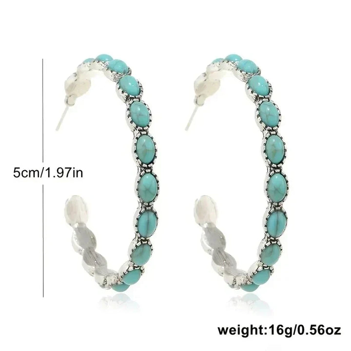 REINE - Turquoise Circle Earrings