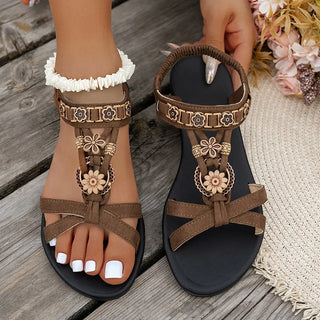 CAPUCINE Floral Strap Sandals