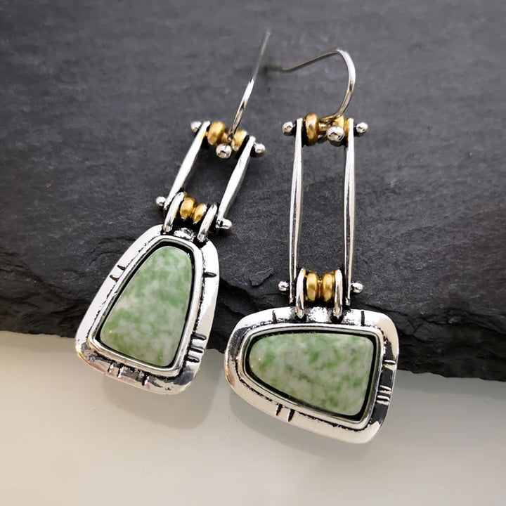 FABIENNE - Handcrafted Turquoise Drop Earrings