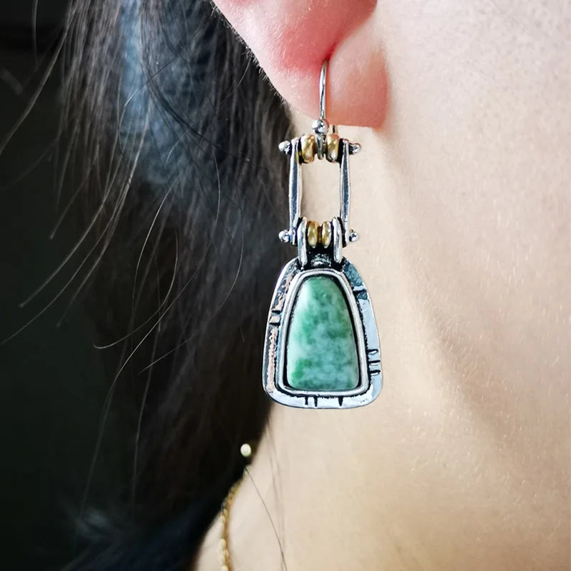 FABIENNE - Handcrafted Turquoise Drop Earrings