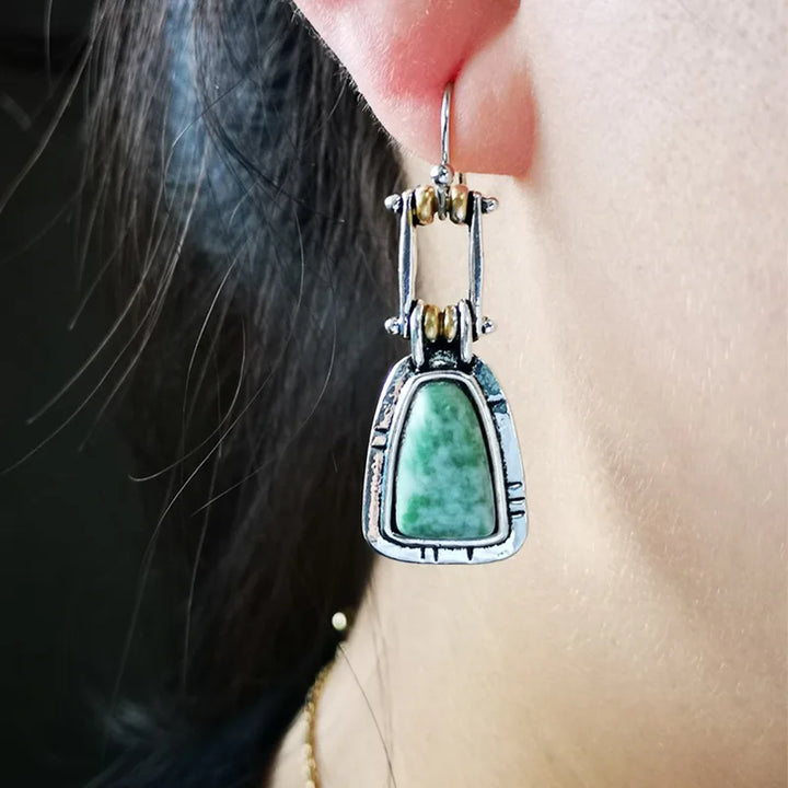 FABIENNE - Handcrafted Turquoise Drop Earrings
