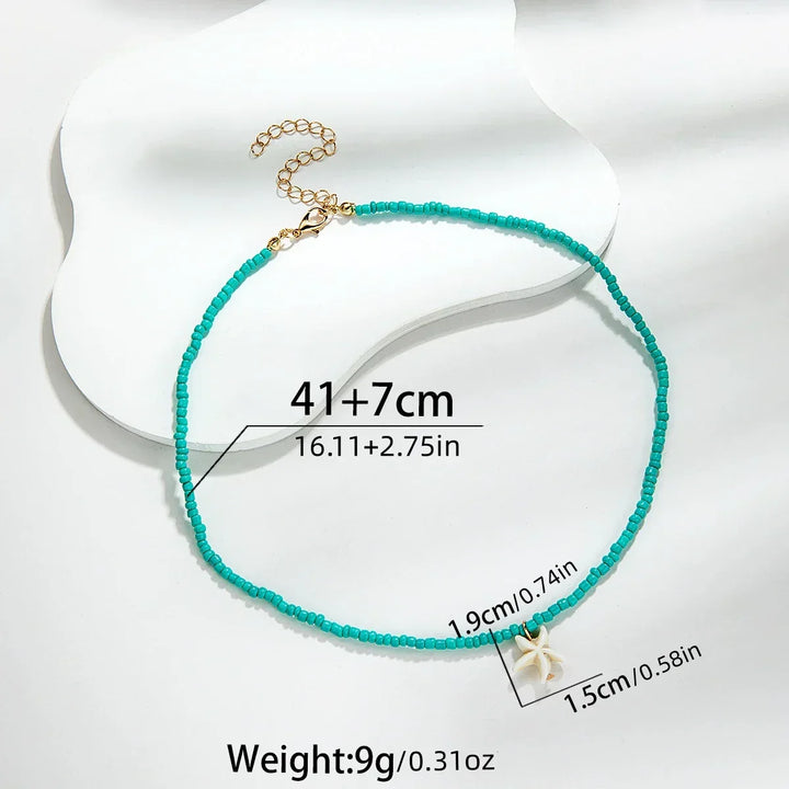 GISELLE - Turquoise Starfish Necklace