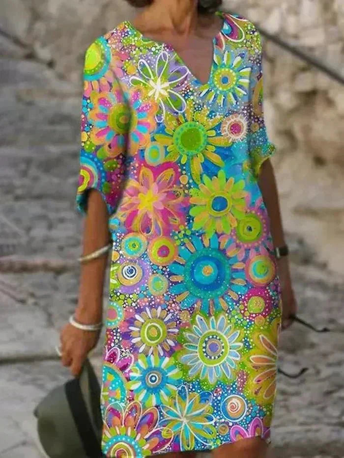 Vesper™ - Vibrant Floral Midi Dress