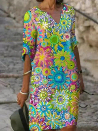 Vesper™ - Vibrant Floral Midi Dress