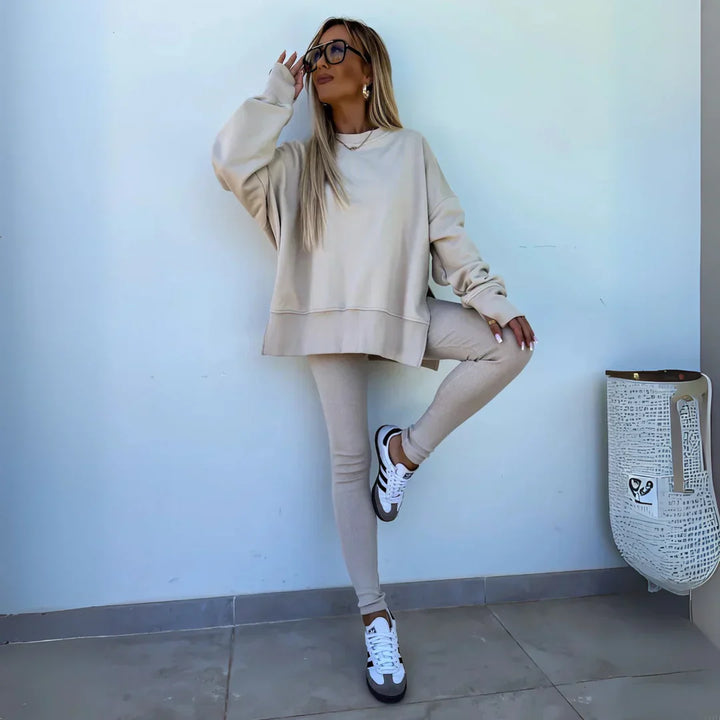 YACHI™ - Casual Long Sleeve Sweatshirt and Pants Set