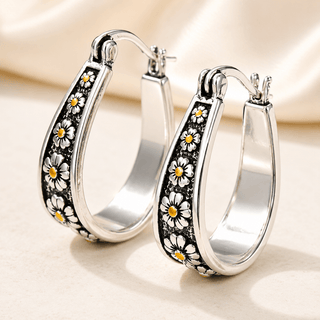 FLORETTE - Hand-Cut Daisy Hoop Earrings