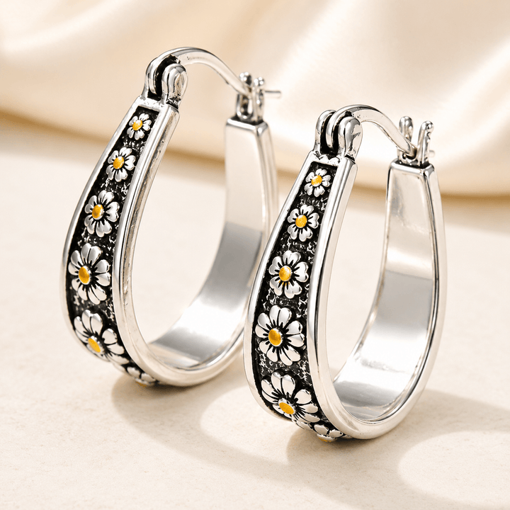 FLORETTE - Hand-Cut Daisy Hoop Earrings