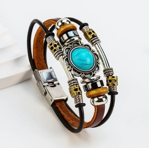 FRANCOISE - Vintage Turquoise Buckle Bracelet