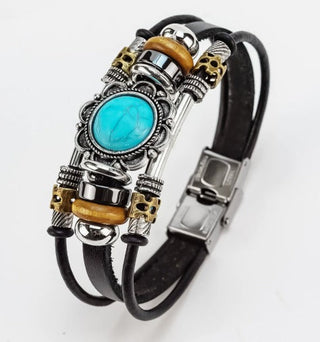 FRANCOISE - Vintage Turquoise Buckle Bracelet