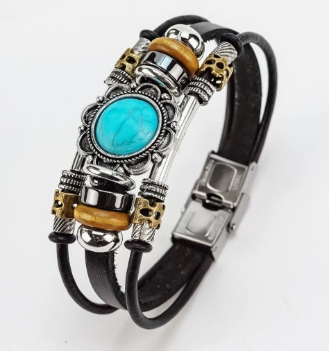 FRANCOISE - Vintage Turquoise Buckle Bracelet