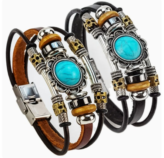 FRANCOISE - Vintage Turquoise Buckle Bracelet