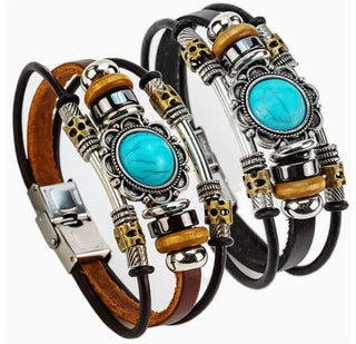 FRANCOISE - Vintage Turquoise Buckle Bracelet