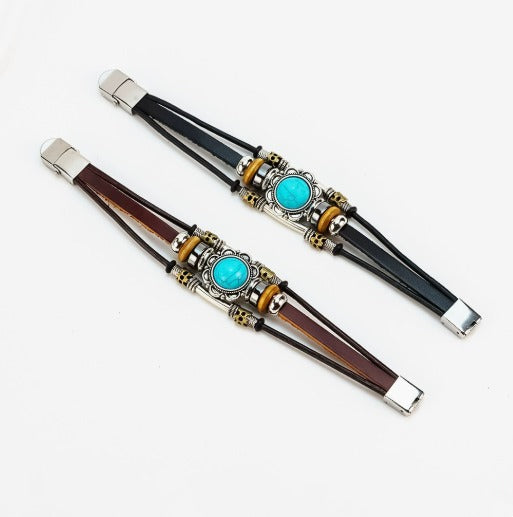 FRANCOISE - Vintage Turquoise Buckle Bracelet