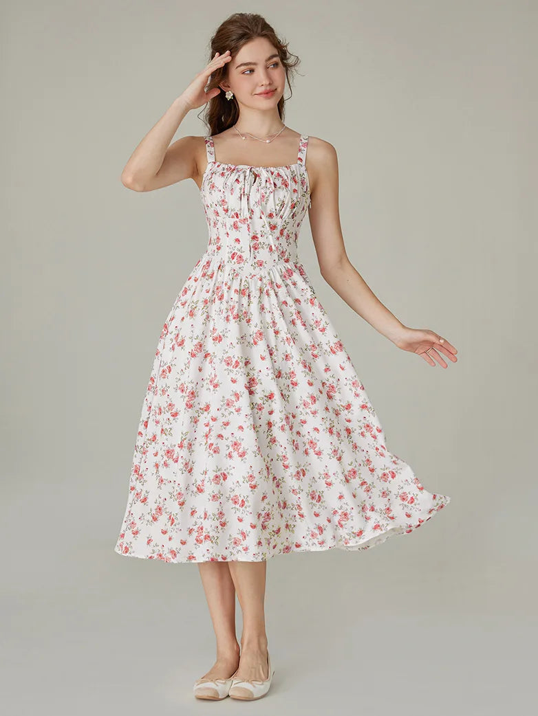 PERRINE™ - Summer Floral Milkmaid Dress