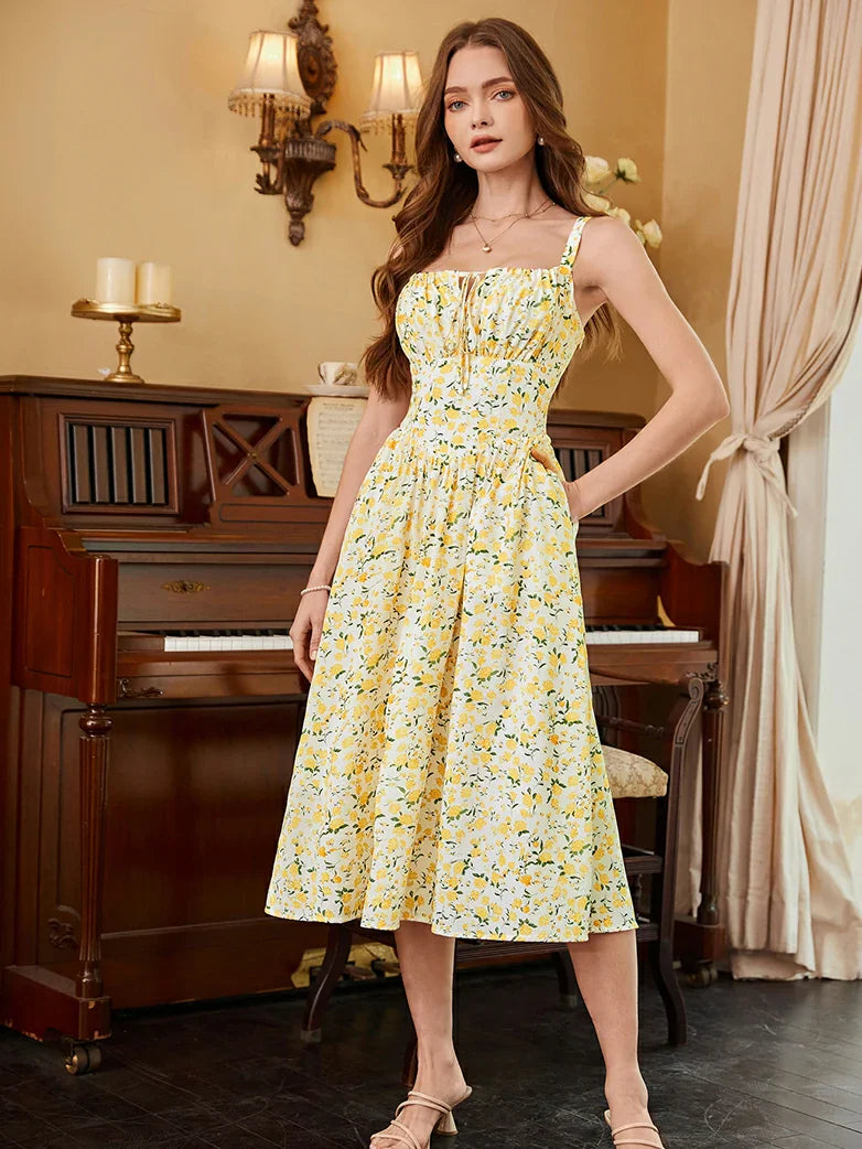 PERRINE™ - Summer Floral Milkmaid Dress