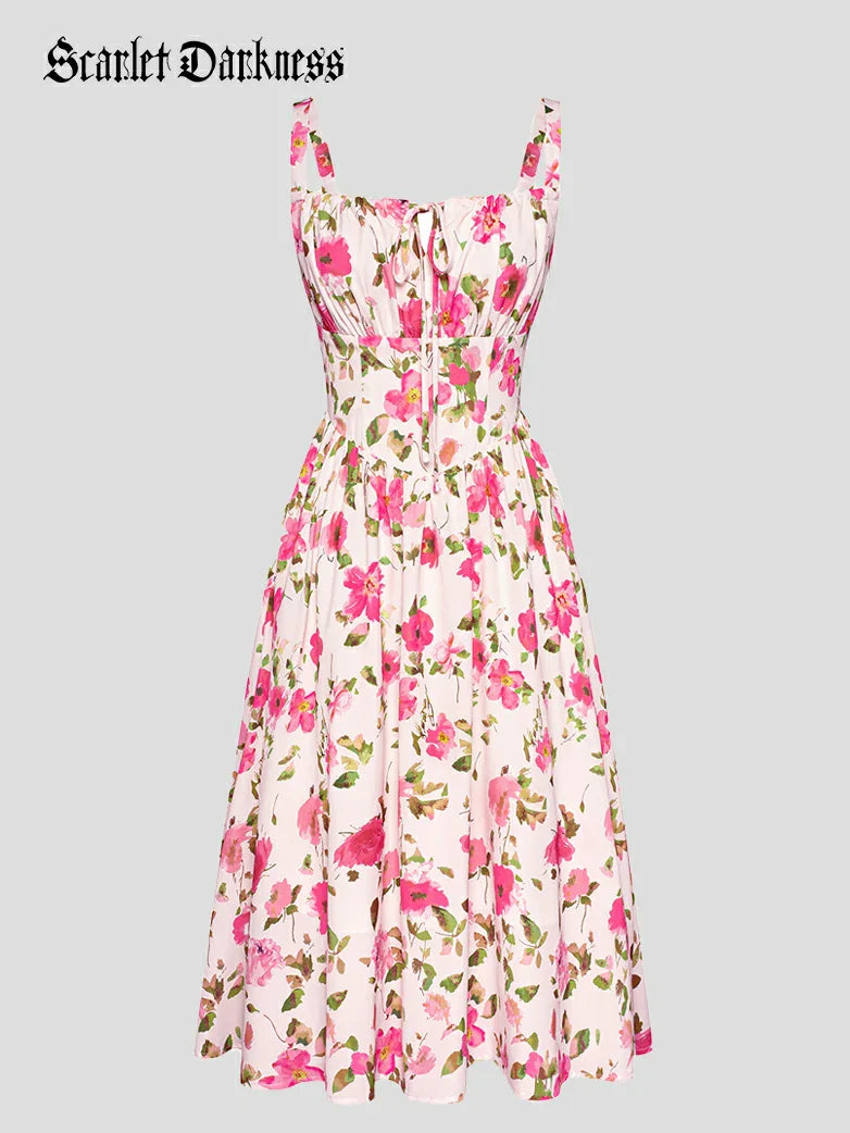 PERRINE™ - Summer Floral Milkmaid Dress