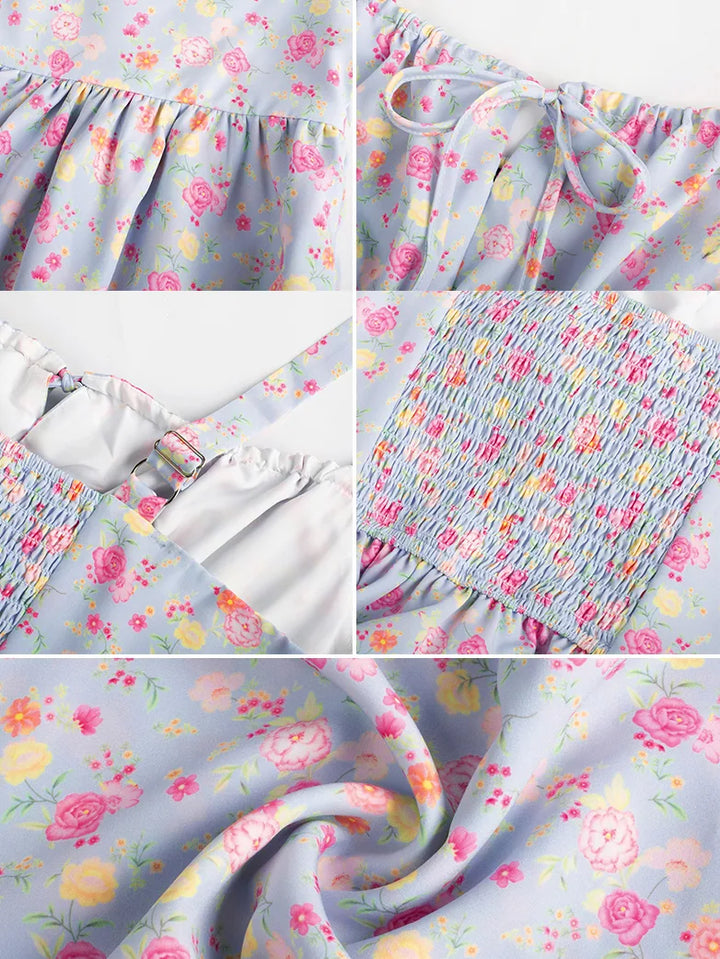 BERTHE™ - Summer Floral Puffy Corset Dress