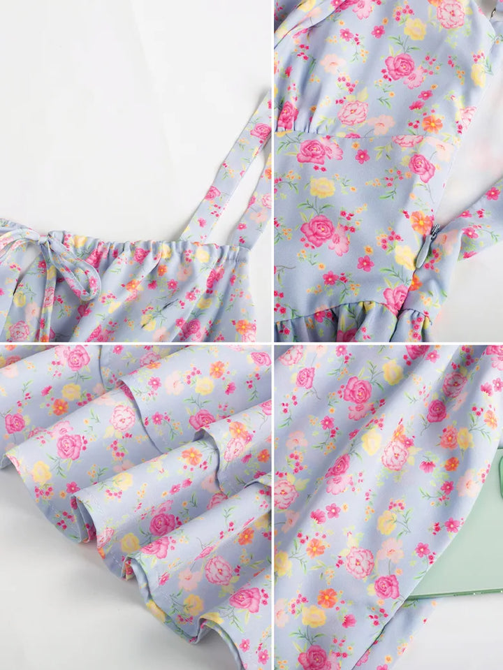 BERTHE™ - Summer Floral Puffy Corset Dress