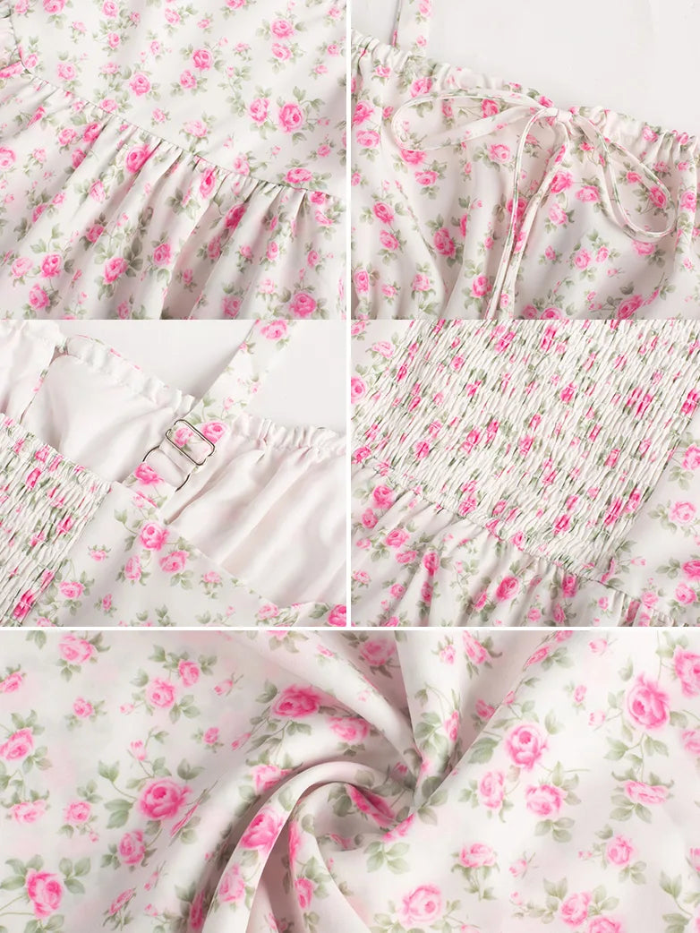 BERTHE™ - Summer Floral Puffy Corset Dress