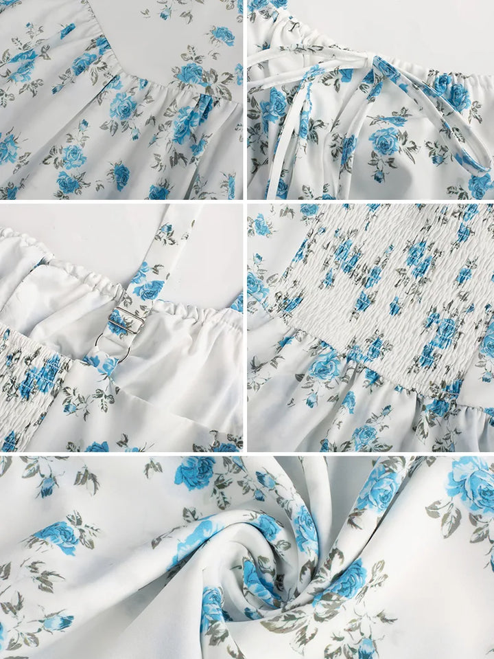 BERTHE™ - Summer Floral Puffy Corset Dress
