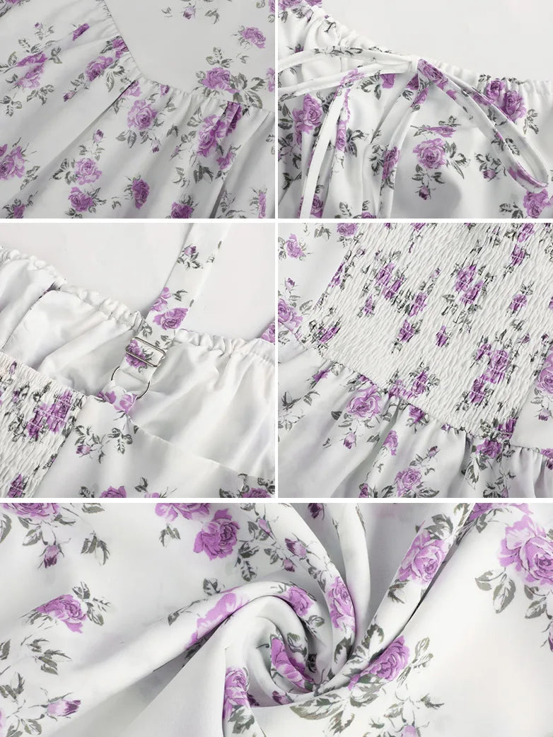 BERTHE™ - Summer Floral Puffy Corset Dress