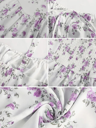 BERTHE™ - Summer Floral Puffy Corset Dress