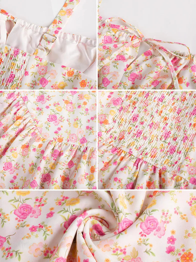 BERTHE™ - Summer Floral Puffy Corset Dress