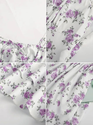 BERTHE™ - Summer Floral Puffy Corset Dress