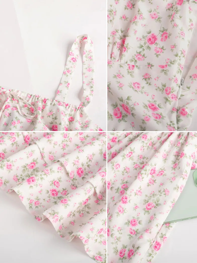 BERTHE™ - Summer Floral Puffy Corset Dress