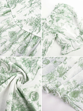 ARLETTE™ - Puff-Sleeve Chiffon Pocket Dress