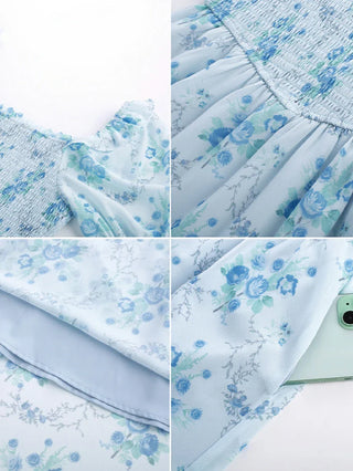 ARLETTE™ - Puff-Sleeve Chiffon Pocket Dress