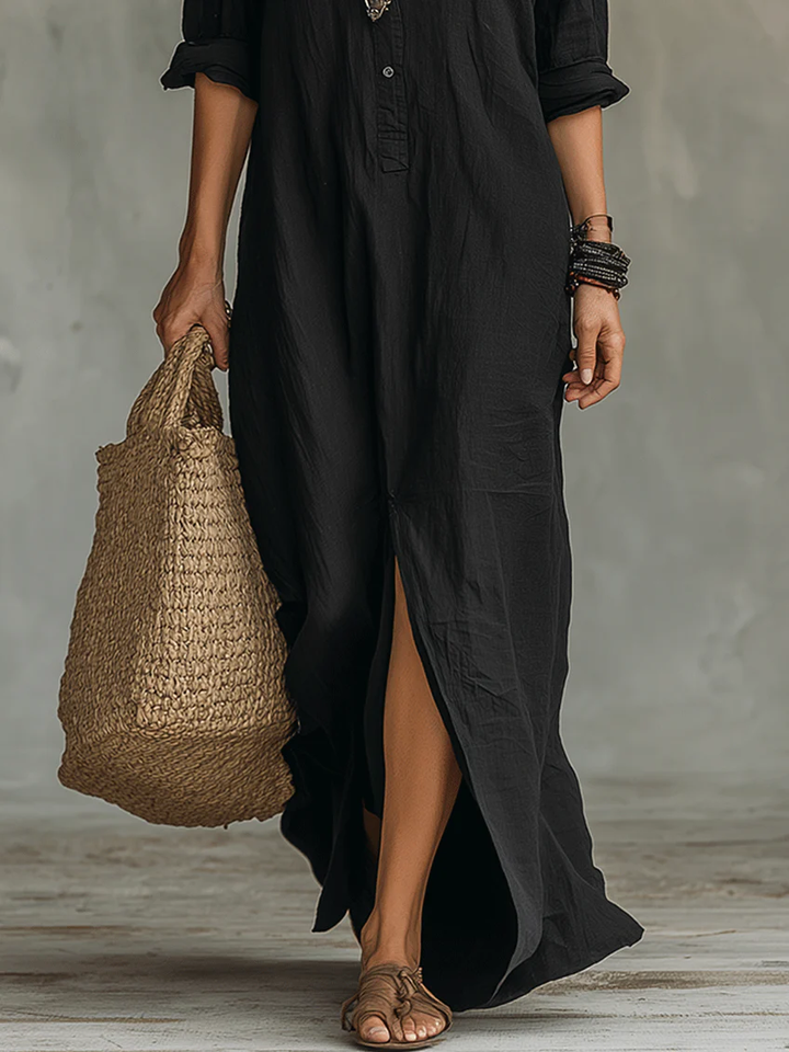 NEROLI™ - Soft Button-Down Maxi Dress