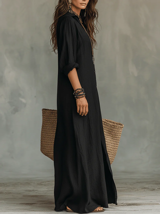 NEROLI™ - Soft Button-Down Maxi Dress