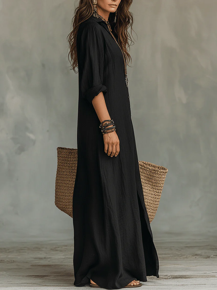 NEROLI™ - Soft Button-Down Maxi Dress