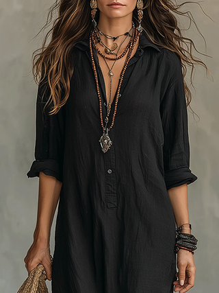NEROLI™ - Soft Button-Down Maxi Dress