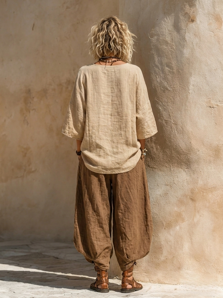 Rosamond™ - Nomadic Bohemian Art Print Three-Piece Set Outfit
