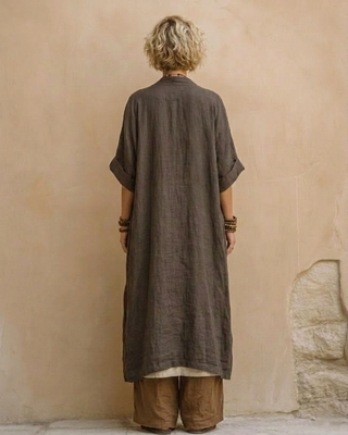 Elberta™ - Dark Gray & Brown Tribal Print Three-Piece Set