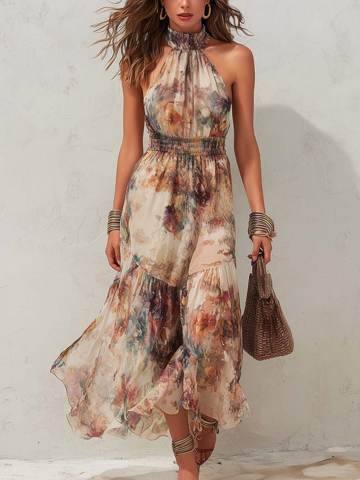 Verlaine™ - Vintage Floral Soft Midi Dress