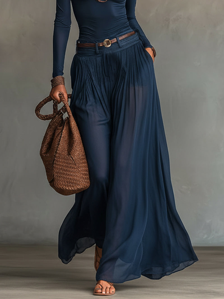 Adalyn™ - Navy One-shoulder Top And Skirt Two-piece Set