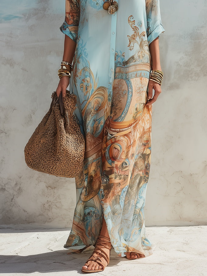 AMALFI™ - Mediterranean Shirt Dress