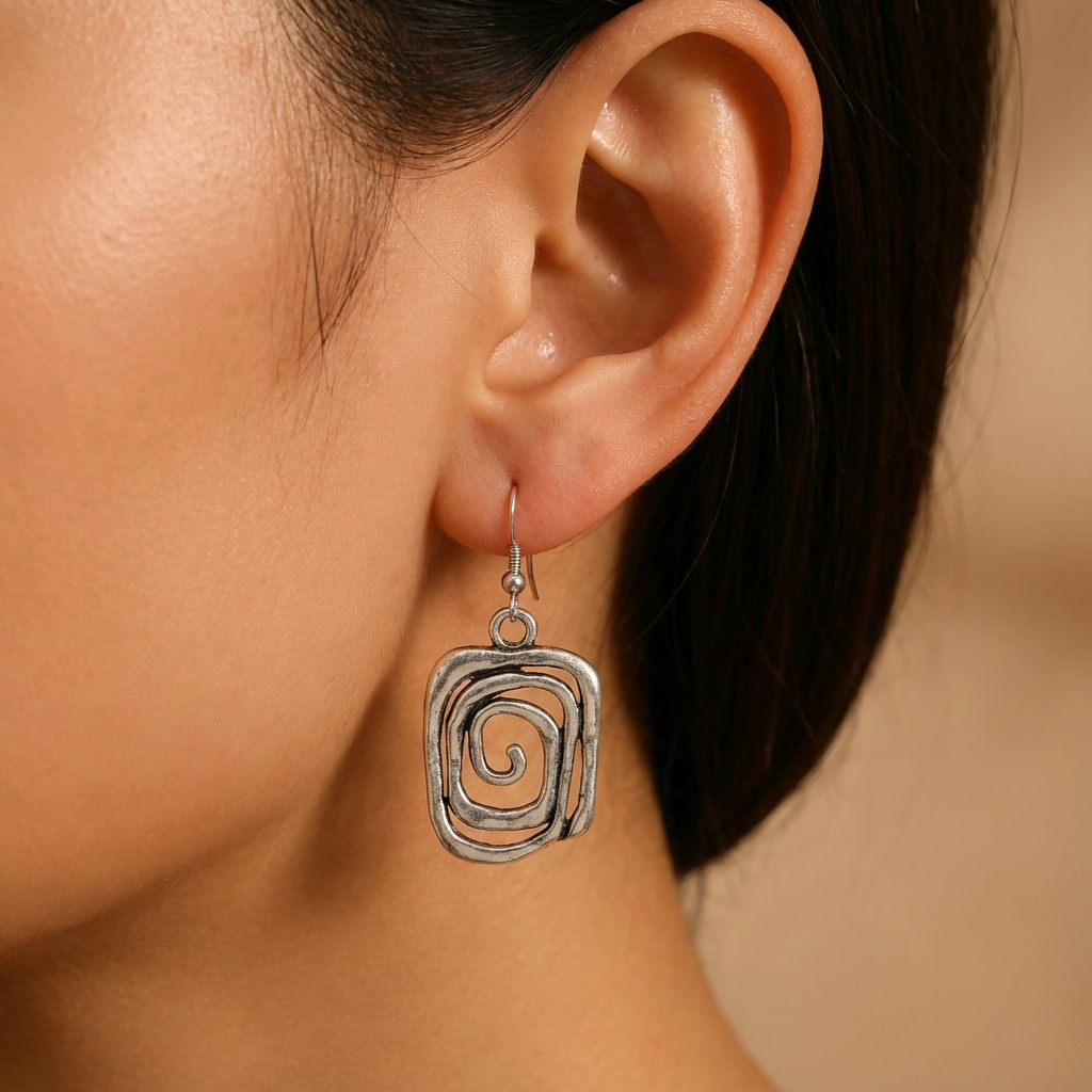 COLETTE - Silver Spiral Earrings