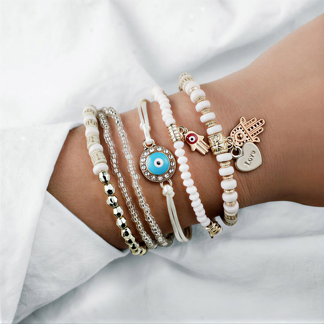 VALENTINE - Gold Hamsa Bracelet Bundle