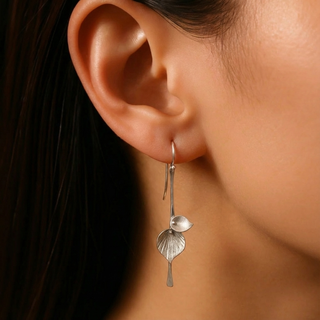 LEONTINE - Silver Leaf Vintage Earrings