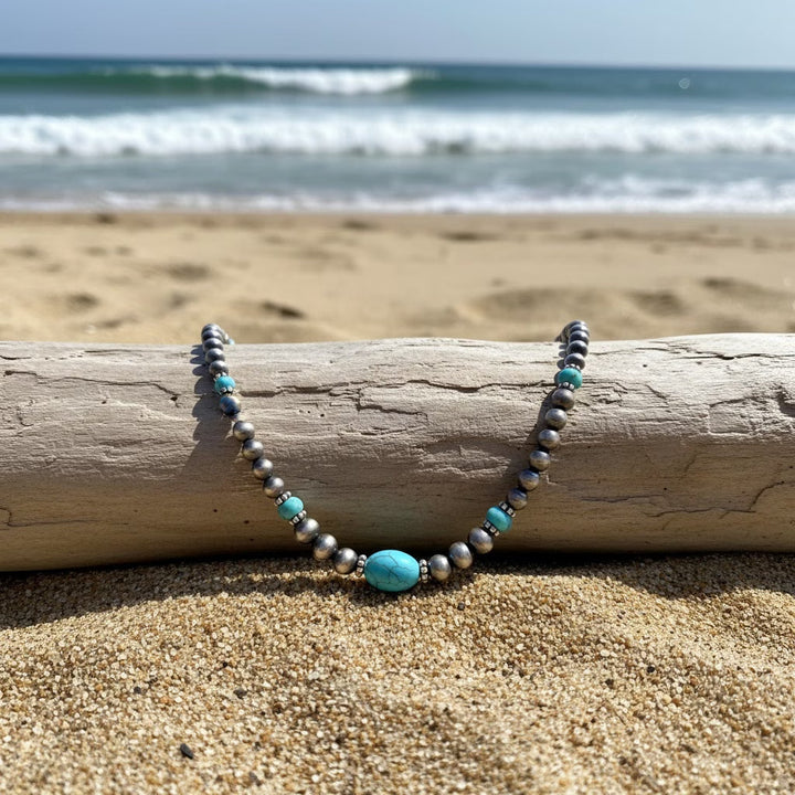 WILHELMINA - Turquoise Silver Necklace Set