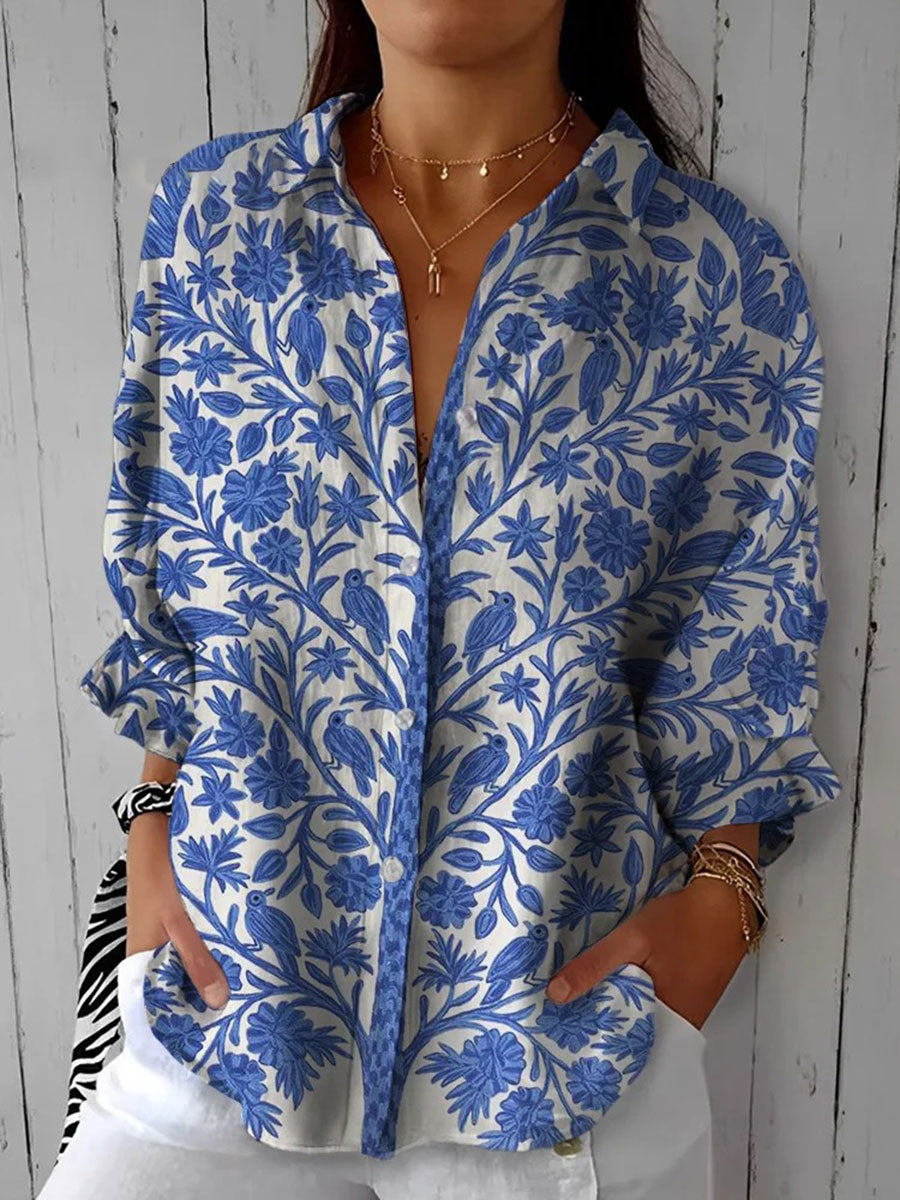 Berenice - Blue Garden Blouse