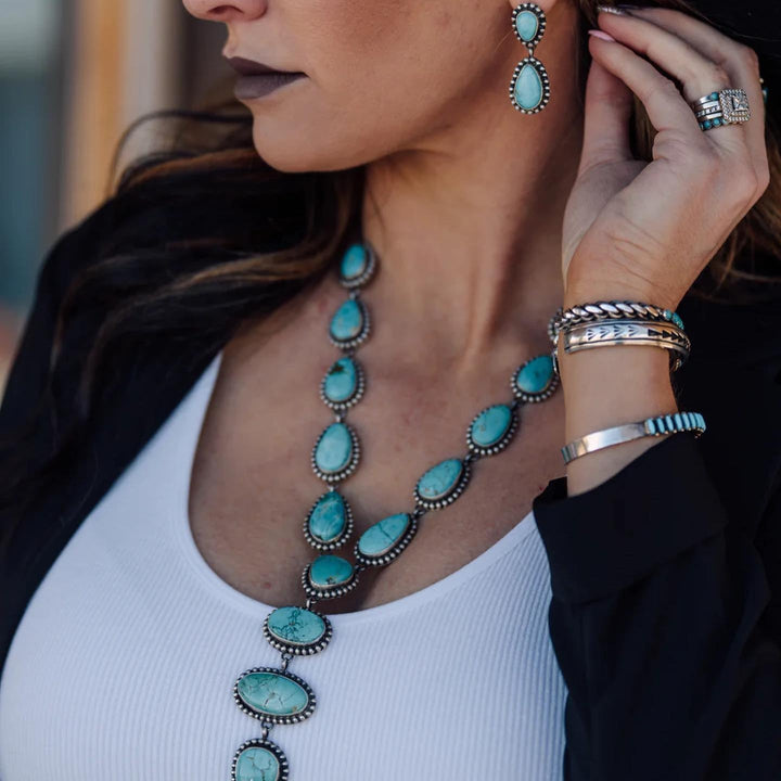 CONSTANCE - Turquoise Statement Necklace & Earrings
