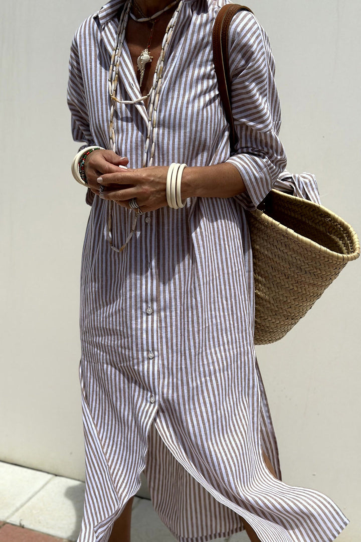 Priya™ - Timeless Striped Shirt Dress