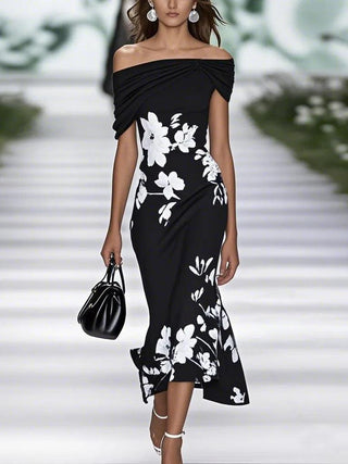 Alethea™ - Elegant Floral Print Dress