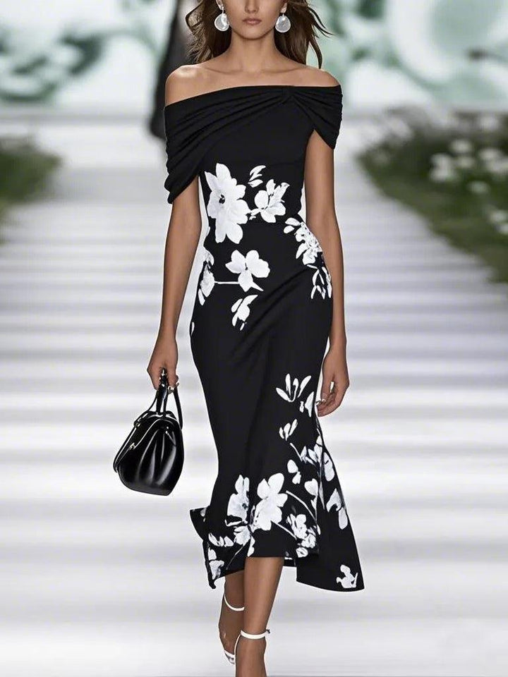 Alethea™ - Elegant Floral Print Dress